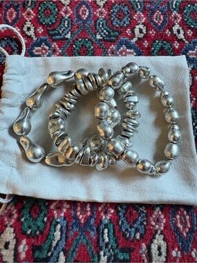 Silver-Tone Beaded Stretch Bracelet Set - Women Jewelry